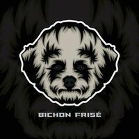 Bichon Frise Dog Face Vector Stock Illustration, Dog Mascot Logo, Dog Face Logo vector
