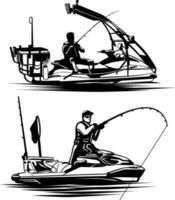 fishing water sports design logo illustration vector