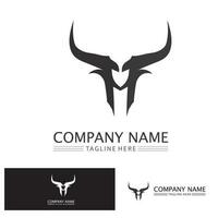 Bull horn logo and symbol template icons app vector