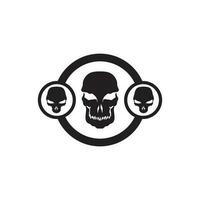 Crossbones death skull, danger or poison flat icon for apps and websites vector