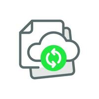 Automatic Data, Document, File Backup to cloud storage. Synchronize concept illustration flat design vector eps10. simple and modern graphic element for landing page ui, infographic, icon