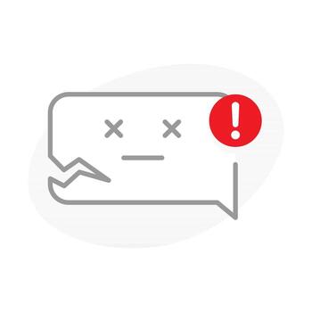 failed to send message concept illustration flat design vector eps10. simple and modern graphic element for landing page ui, infographic, icon, pop up message information