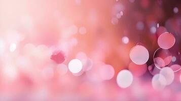 resumen de bokeh rosado pastel antecedentes brilla reluciente difuminar Mancha luces bokeh brillante Rosa oro ligero antecedentes textura foto