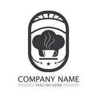 Hat chef logo template vector