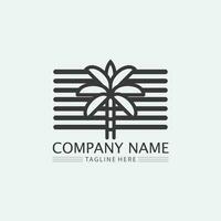 Palm tree summer logo template vector