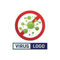 virus corona vector de virus y diseño de máscara logo vector viral y símbolo de icono de diseño