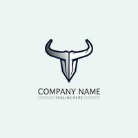 Bull buffalo head cow animal  mascot logo design vector for sport horn buffalo animal mammals head logo wild matador