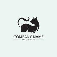 logotipo de gato y vector animal icono huella gatito calico logo perro símbolo dibujos animados carácter signo ilustración garabato diseño