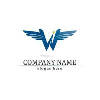 Wings logo Business and design animal wings Vector fast bird symbol icon fly