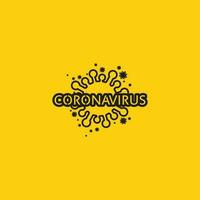 corona virus logo vector de virus, logo de vacuna, icono de bacteria de infección y peligro de atención médica distanciamiento social pandemia covid 19