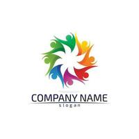 people logo and care logo design vector