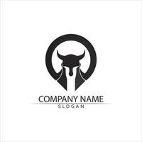 Spartan helmet logo template vector