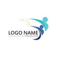 people group logo and Community, network and social icon vector