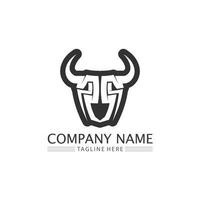 Bull buffalo head cow animal  mascot logo design vector for sport horn buffalo animal mammals head logo wild matador