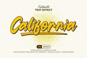 California text effect style. Editable text effect. vector