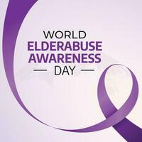 world elder abuse awareness day design template for celebration. elder abuse awareness ribbon. purple ribbon. vector