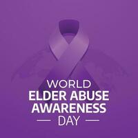 world elder abuse awareness day design template for celebration. elder abuse awareness ribbon. purple ribbon. vector