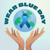 wear blue day design template for celebration. wear blue day vector illustration. wear blue day event.