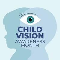 child vision awareness month design template for celebration. boy and girl silhouette design. child vision vector illustration.
