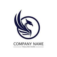 phoenix bird symbol and logo design vector illustration