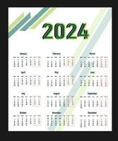 Unique and Creative Calendar Template 2024 vector