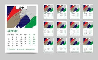 calendario diseño 2024 modelo vector