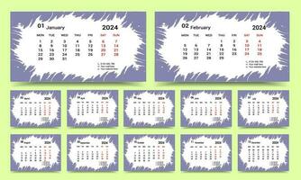 desk calendar 2024 template for different company vector