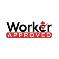 Worker approved logo design template vector