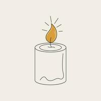 Candle Line art, Burning candle, burning line art candle vector