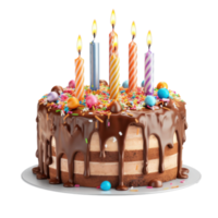 anniversaire gâteau isolé. illustration ai génératif png