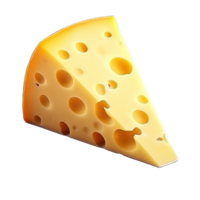 Piece of cheese isolated. Illustration AI Generative png