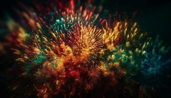 Explosive celebration of vibrant colors in space generated by AI photo