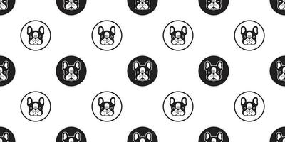 Dog seamless pattern french bulldog vector scarf isolated polka dot cartoon tile background repeat wallpaper