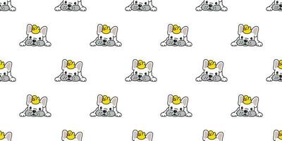 Dog seamless pattern french bulldog vector duck rubber scarf isolated repeat wallpaper cartoon tile background