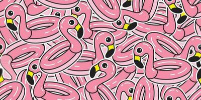 Flamingo seamless pattern vector duck swimming ring pool pink Flamingos exotic bird tropical summer repeat wallpaper scarf isolated tile background cartoon illustration