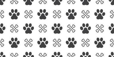 Dog Paw Seamless pattern vector bone Cat Paw puppy kitten cartoon isolated repeat wallpaper tile background