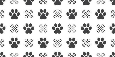 Dog Paw Seamless pattern vector bone Cat Paw puppy kitten cartoon isolated repeat wallpaper tile background