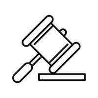judge gavel line icon isolated design vector