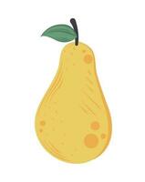 Juicy fruit pear on white background icon vector