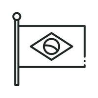Brazil flag line isolated icon design vector