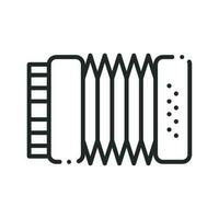 accordion music instrument line isolated icon vector