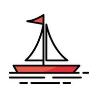 sailboat nautical icon isolated design vector