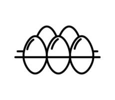 Fresh organic eggs healthy diet line isolated icon vector