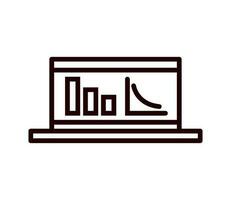 laptop with math exercise line icon isolated vector