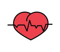 Heartbeat symbol pulsating icon isolated vector