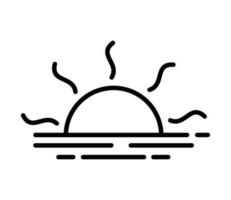 sun sky summer line icon isolated vector