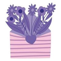 flowers in a envelope message icon vector