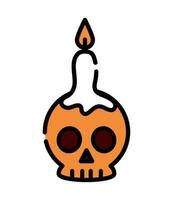 skull with candle icon isolated vector