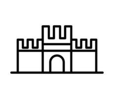 sand castle line icon isolated vector