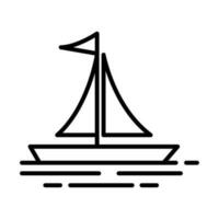 sailboat nautical line icon isolated vector